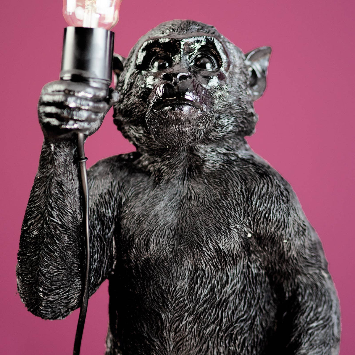 Floor Lamp – Sculptural Design, Playful Animal Motif, Polyresin Construction, Black Finish – Koko | WERNS