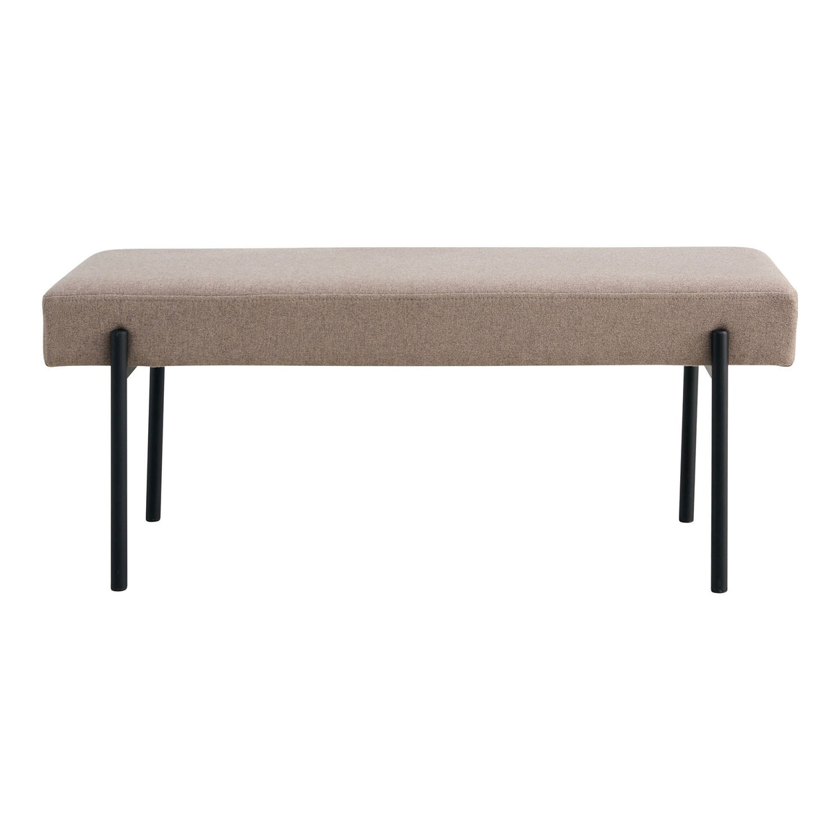 Sitzbank – Stone Stoffbezug, Gepolsterte Sitzfläche, Schwarze Stahlbeine - Swindon | House Nordic