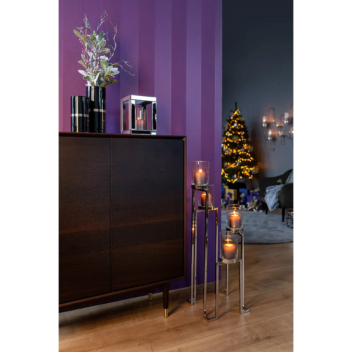 Kerzenhalter – Geometrisches Design, Hochformat, Glaseinsatz - Grant | Fink Living