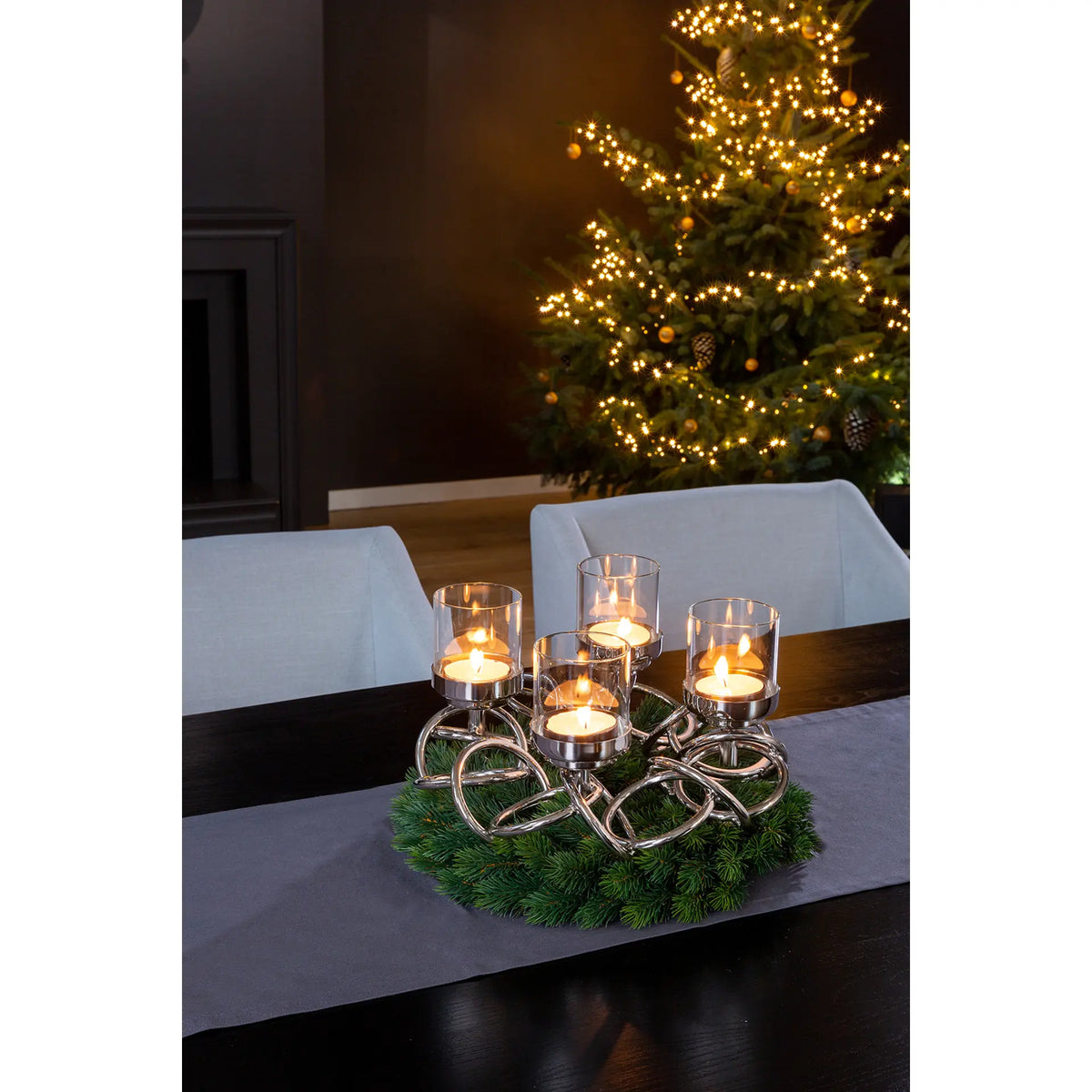 Kerzenhalter – Geometrisches Design, Glaseinsatz, Moderne Form - Sonette | Fink Living