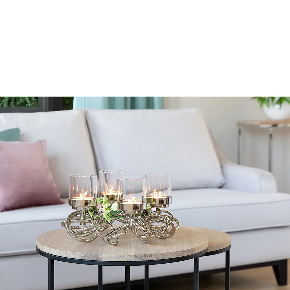 Kerzenhalter – Geometrisches Design, Glaseinsatz, Moderne Form - Sonette | Fink Living