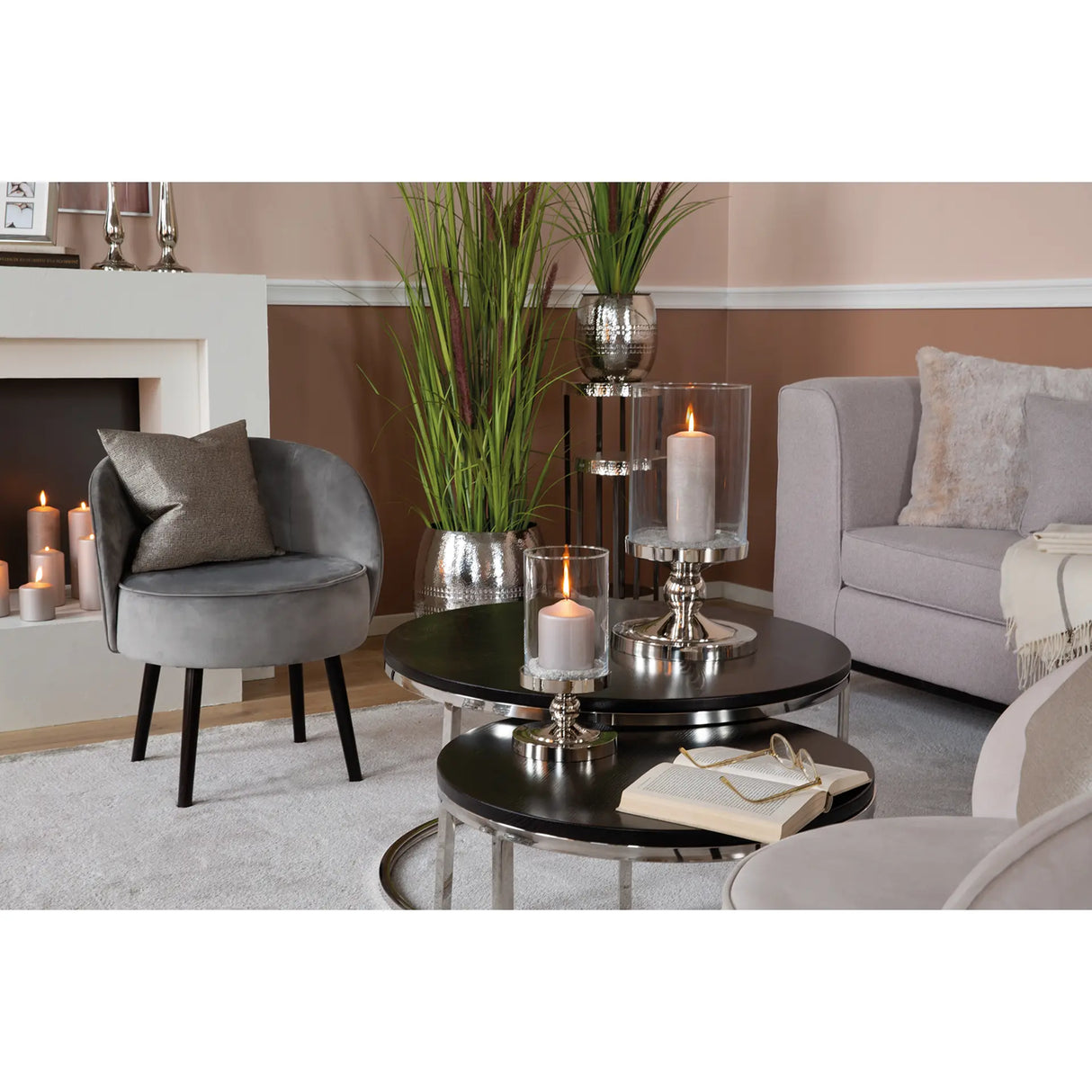 Kerzenhalter – Glaseinsatz, Elegante Form, Glanzoptik - Lamonte | Fink Living