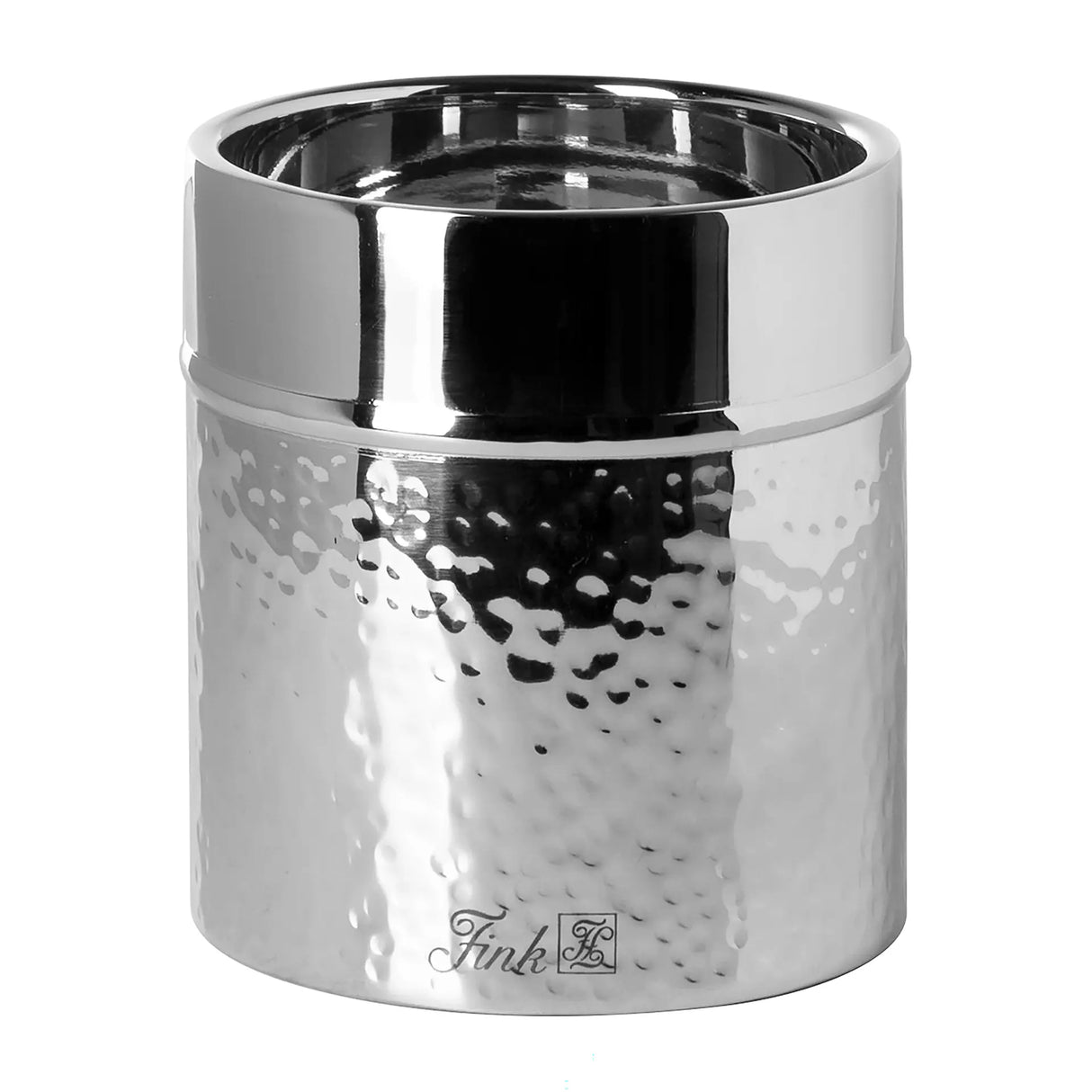 Kerzenhalter – Hammerschlagoptik, Hochglanz, Edelstahl - Nassau | Fink Living