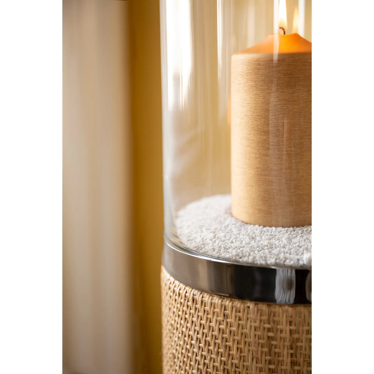 Windlicht – Rattan-Design, Glaseinsatz, Natürliche Optik - Catania | Fink Living