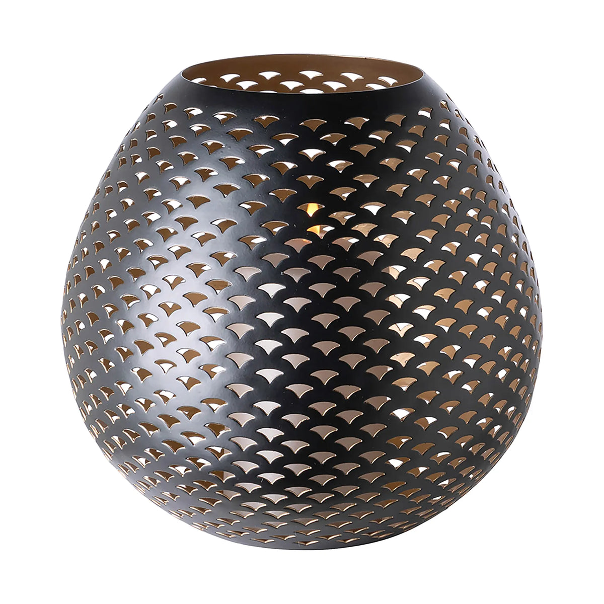 Windlicht – Schwarz Matt, Goldoptik, Modern - Palera | Fink Living
