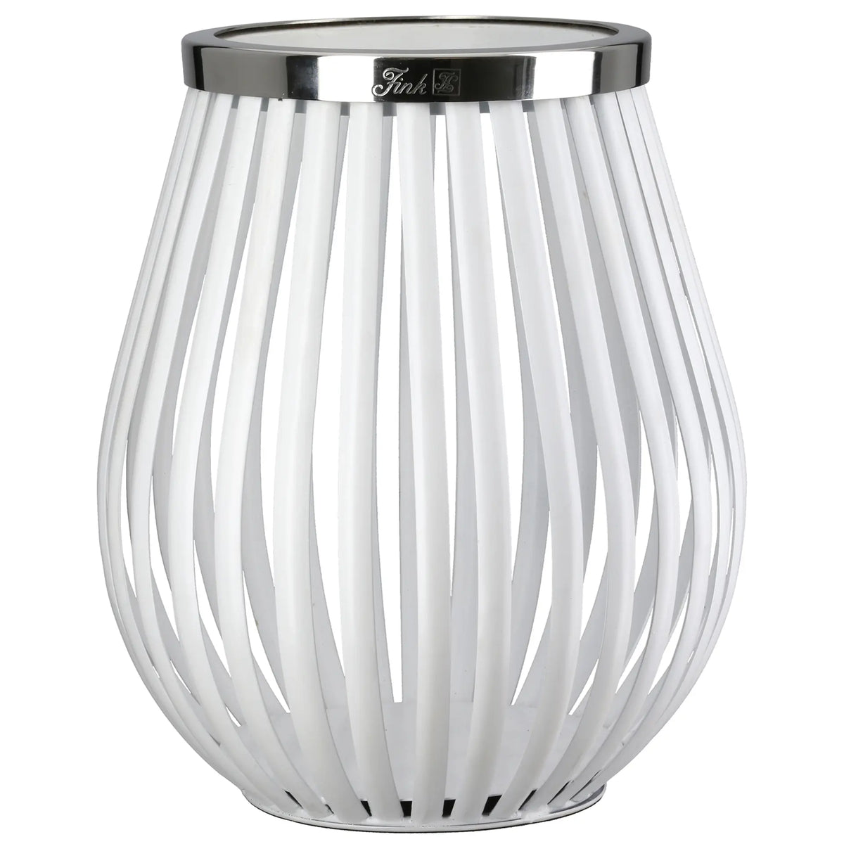 Windlicht – Weißes Eisen, Pulverbeschichtete Oberfläche, Schlichtes Design - Tamina | Fink Living