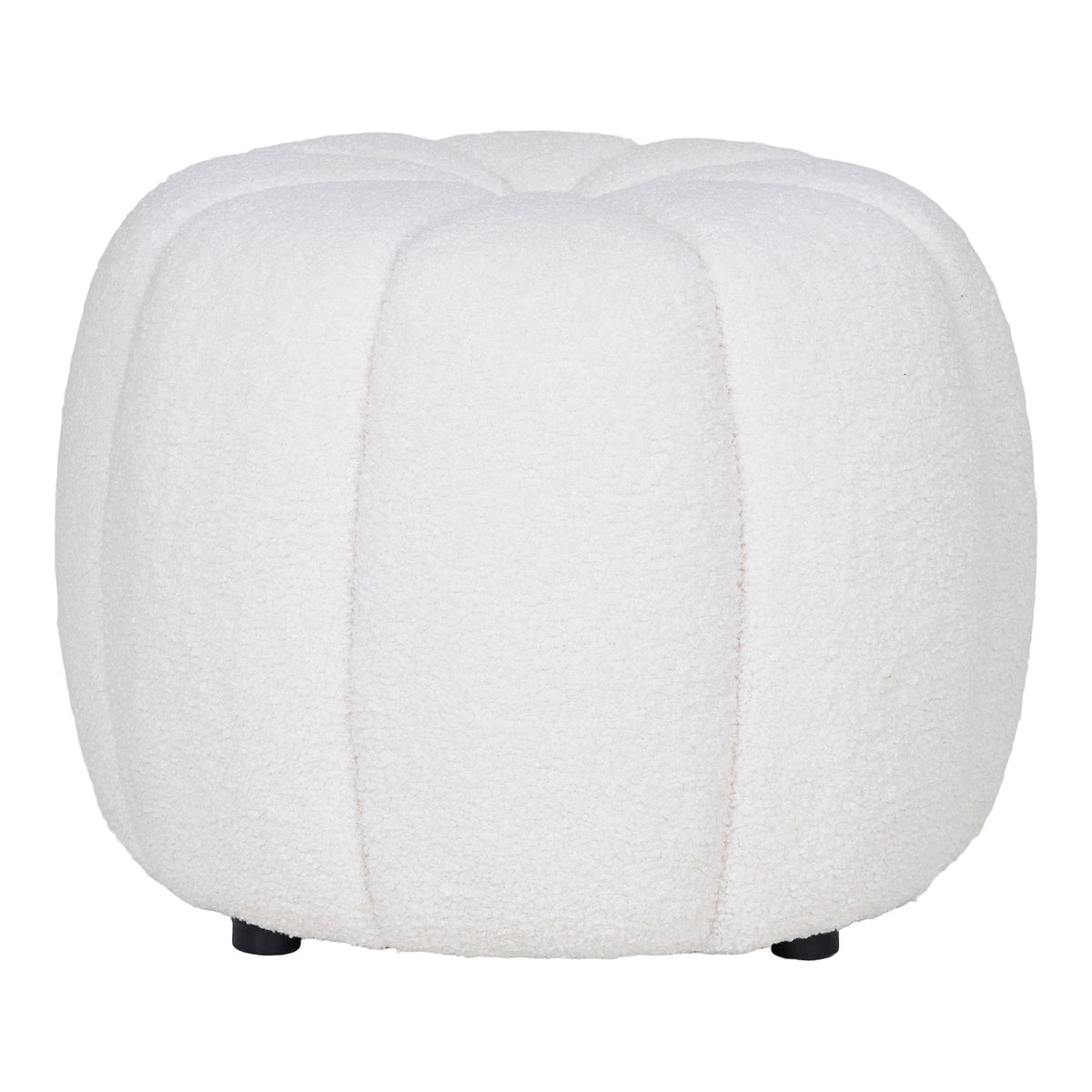 Pouf – Off-White Cover, Soft Upholstery, Round Design – Paisley | House Nordic