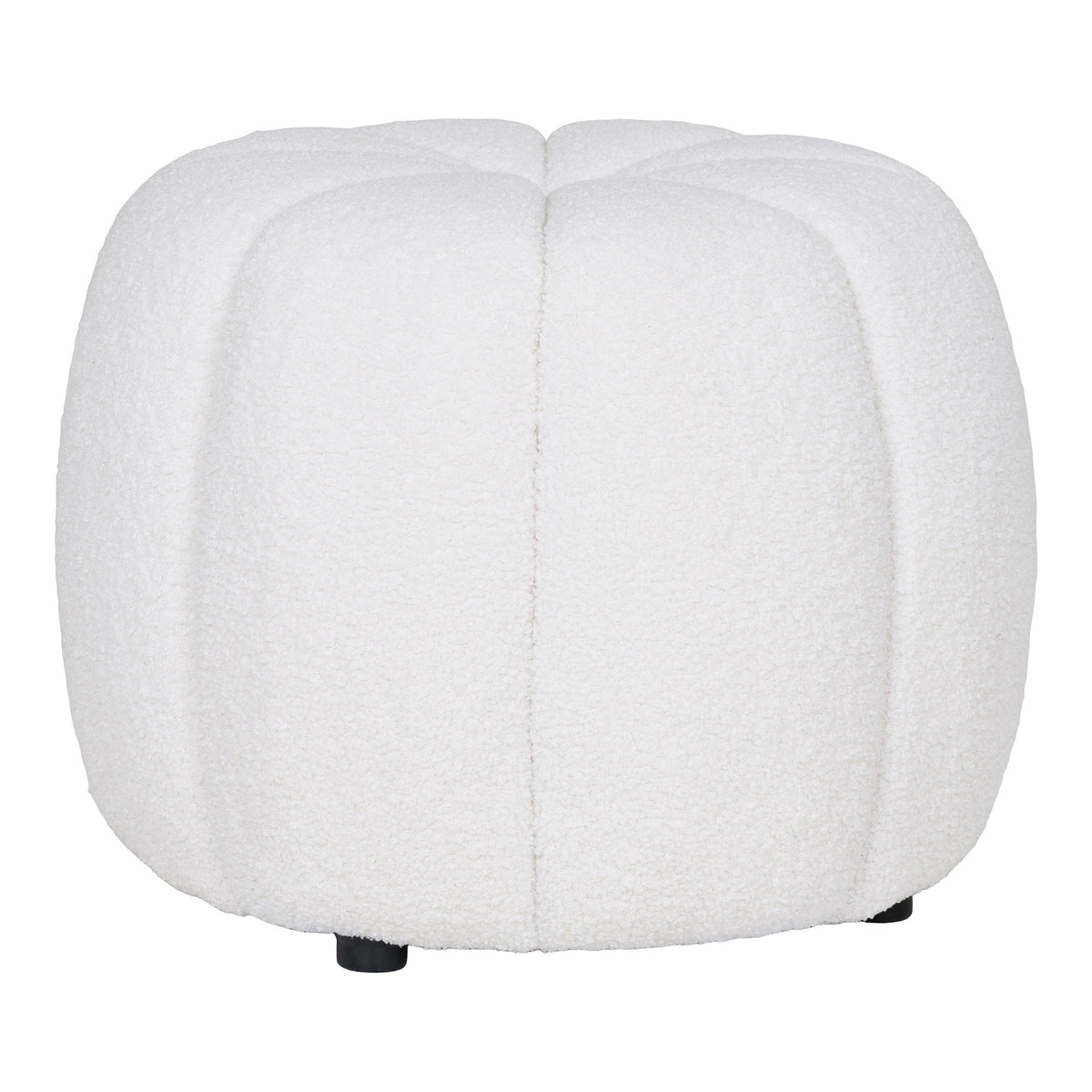 Pouf – Off-White Cover, Soft Upholstery, Round Design – Paisley | House Nordic