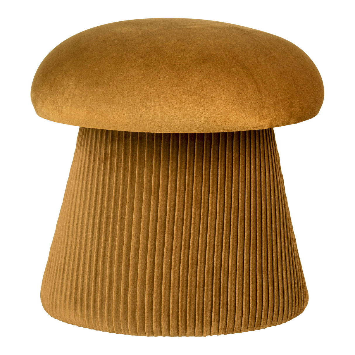 Pouf – Ockerfarbener Samt, Gerippte Oberfläche, 42 cm Höhe - Hampton | House Nordic