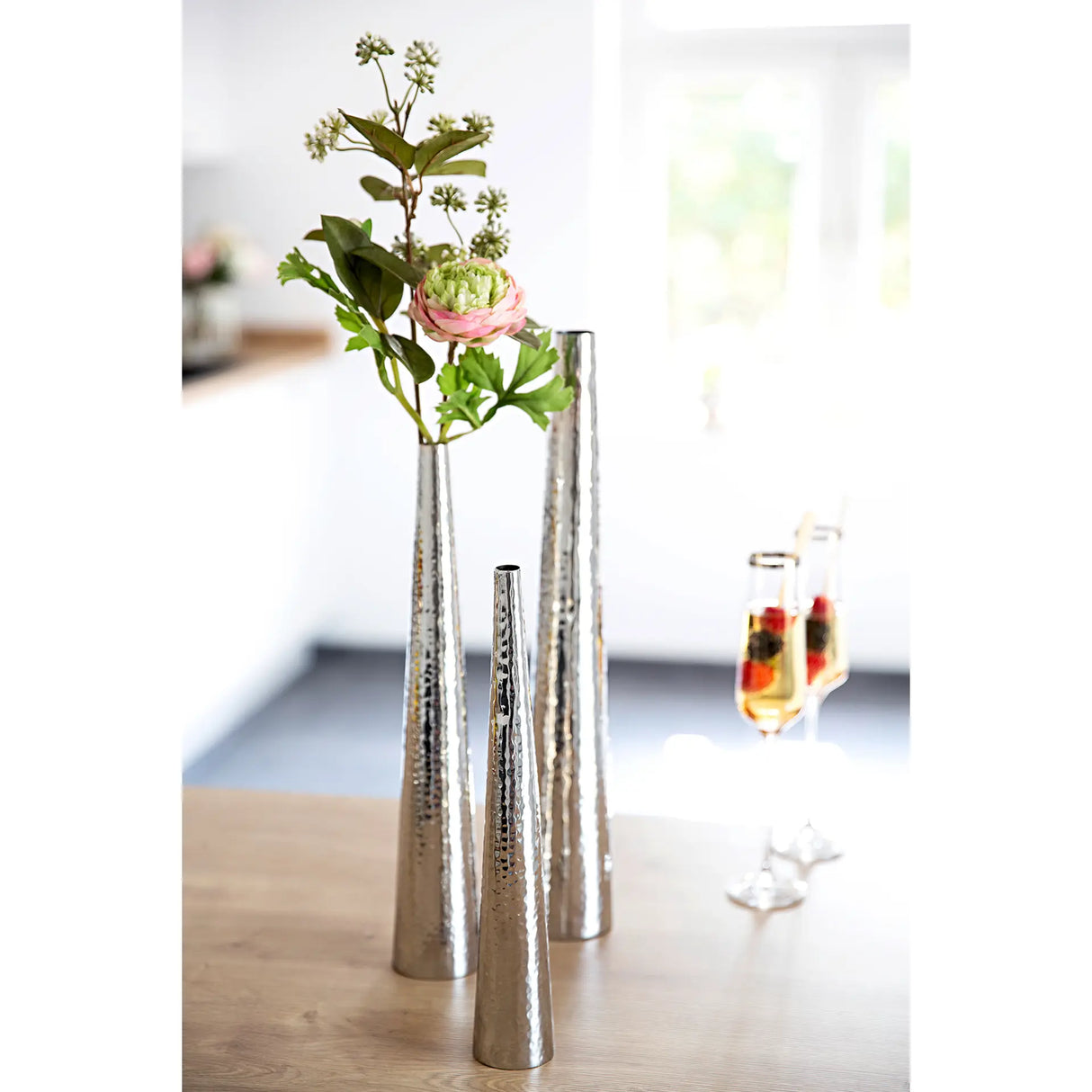 Vase – Edelstahl, Hammerschlag, Glanzoptik - Cuba | Fink Living