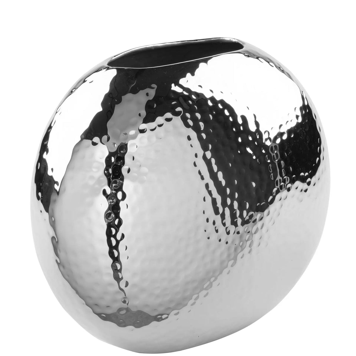 Vase – Eisen, Nickelbeschichtet, Hammerschlag - Luna | Fink Living