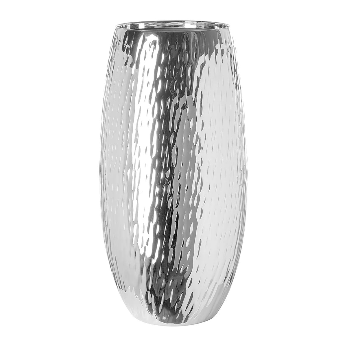 Vase – Vernickeltes Eisen, Gehämmertes Design, Handgefertigte Oberfläche - Africa | Fink Living