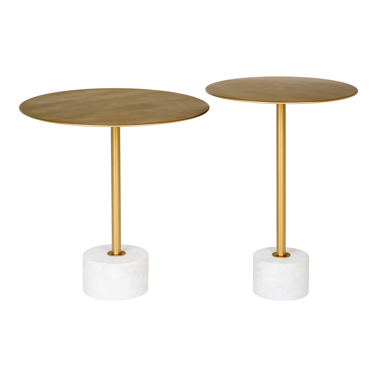 Beistelltisch – Marmor Weiß, Messing-Look, 52cm - Lecco | House Nordic