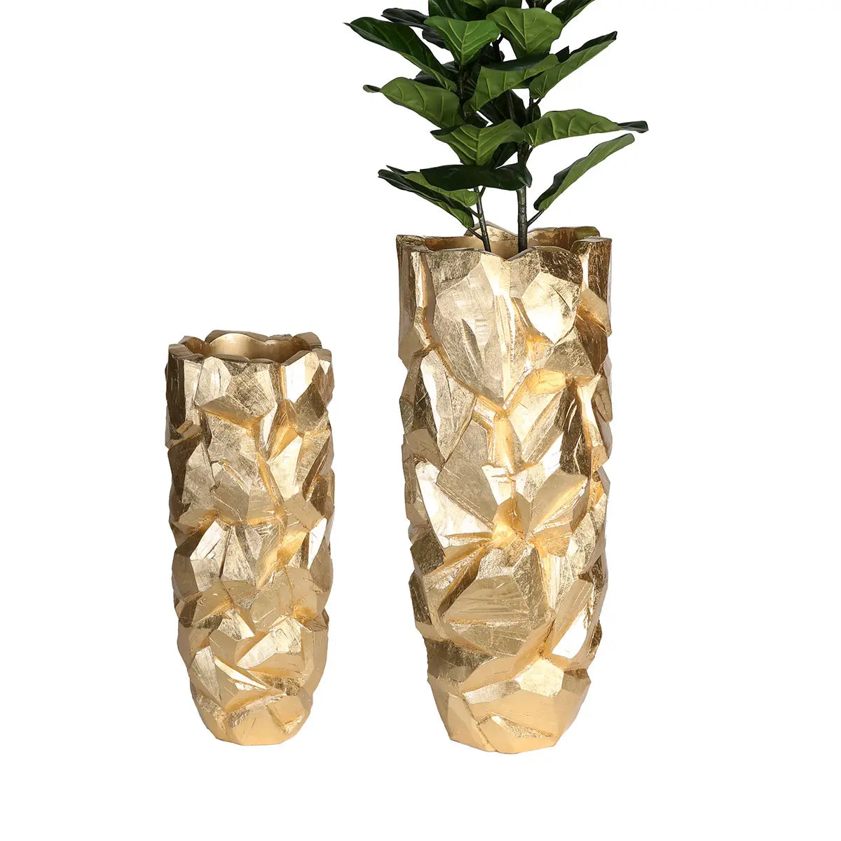 Übertopf XXL – Goldene Optik, Glänzende Oberfläche, 90cm Höhe - Big Nugget | Gilde