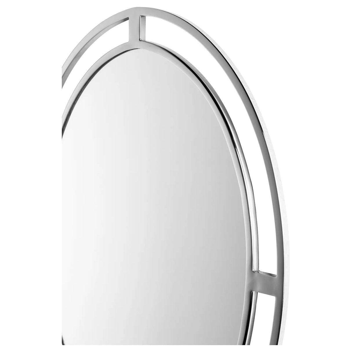 Wandspiegel – Ovales Design, Polierter Edelstahl, Eleganter Rahmen - Justine | Fink Living