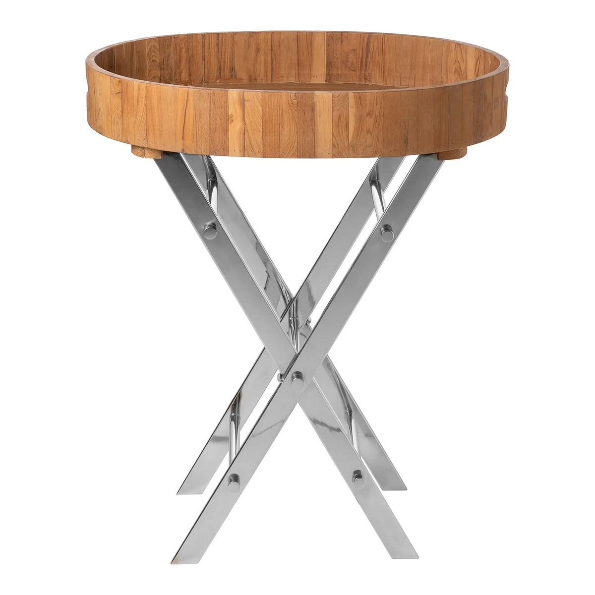 Beistelltisch – Helles Teak, Klappgestell, Außenbereich - Rodeo | Fink Living