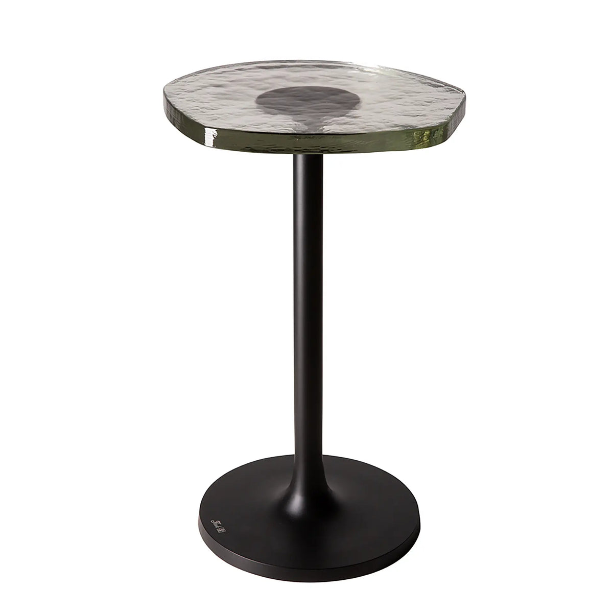 Beistelltisch – Geriffeltes Glas, Schwarzes Aluminium, Klare Oberfläche - Arvid | Fink Living