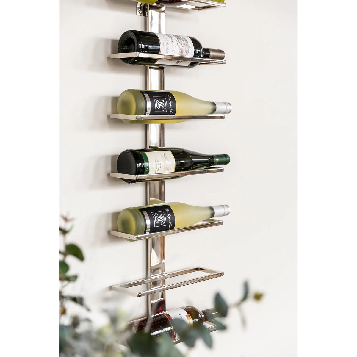 Weinregal – Hängendes Design, Rechteckige Form, Edelstahlmaterial, Nickel - Vinolo | Fink Living