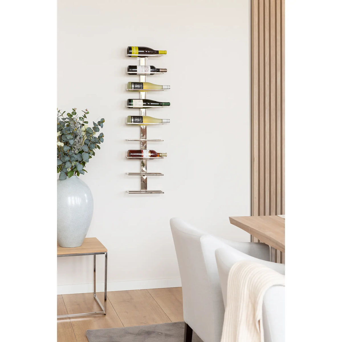 Weinregal – Hängendes Design, Rechteckige Form, Edelstahlmaterial, Nickel - Vinolo | Fink Living