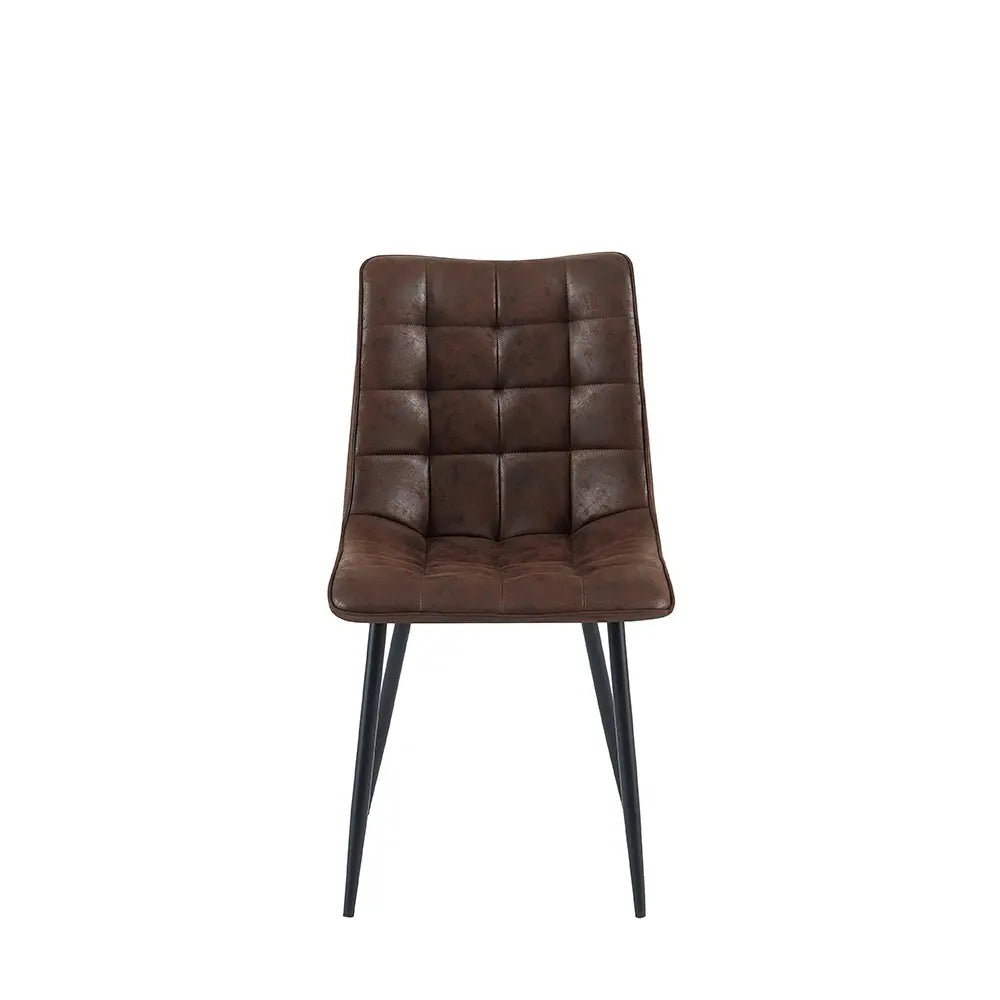 Esszimmerstuhl – Lederbezug, Komfortabler Sitz, Metallbeine, Modernes Design – Lucille | Benoa