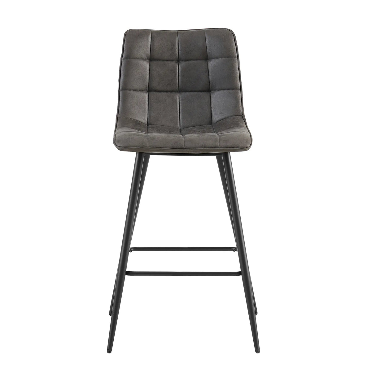 Barstuhl – Gepolsterter Sitz, Gesteppte Details, Ergonomische Form, Metallbeine – Lucille | Benoa