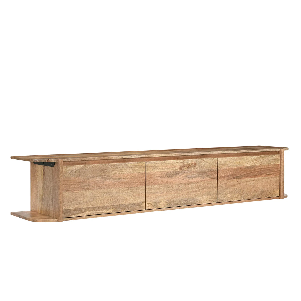 TV-Möbel – Massives Mangoholz, Schwebendes Design, Drei Schubladen, 200 cm - Jade | Benoa