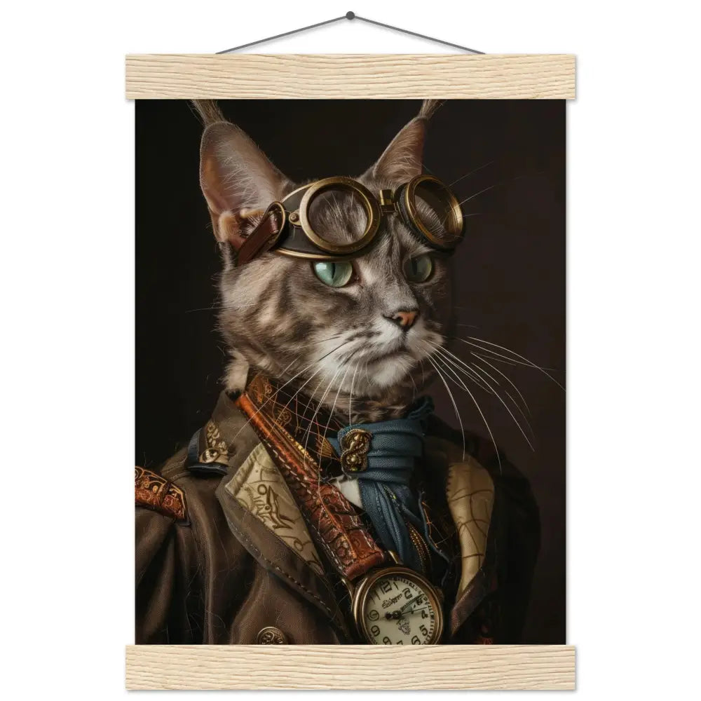Schulposter – Korat Katze, Steampunk-Outfit, antike Taschenuhr | St Tropez Art