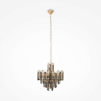 Pendelleuchte mit goldenem Metallrahmen und architektonischem Kristallschliff im modernen Design – Flare | Maytoni - Esszett Luxury | Stilvolles Wohnen mit Charakter