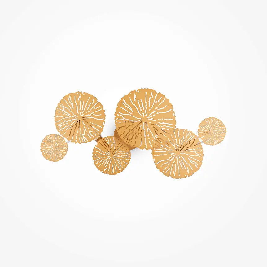 Wall light Gold, metal frame, floral perforated discs – Lovetann | Maytoni