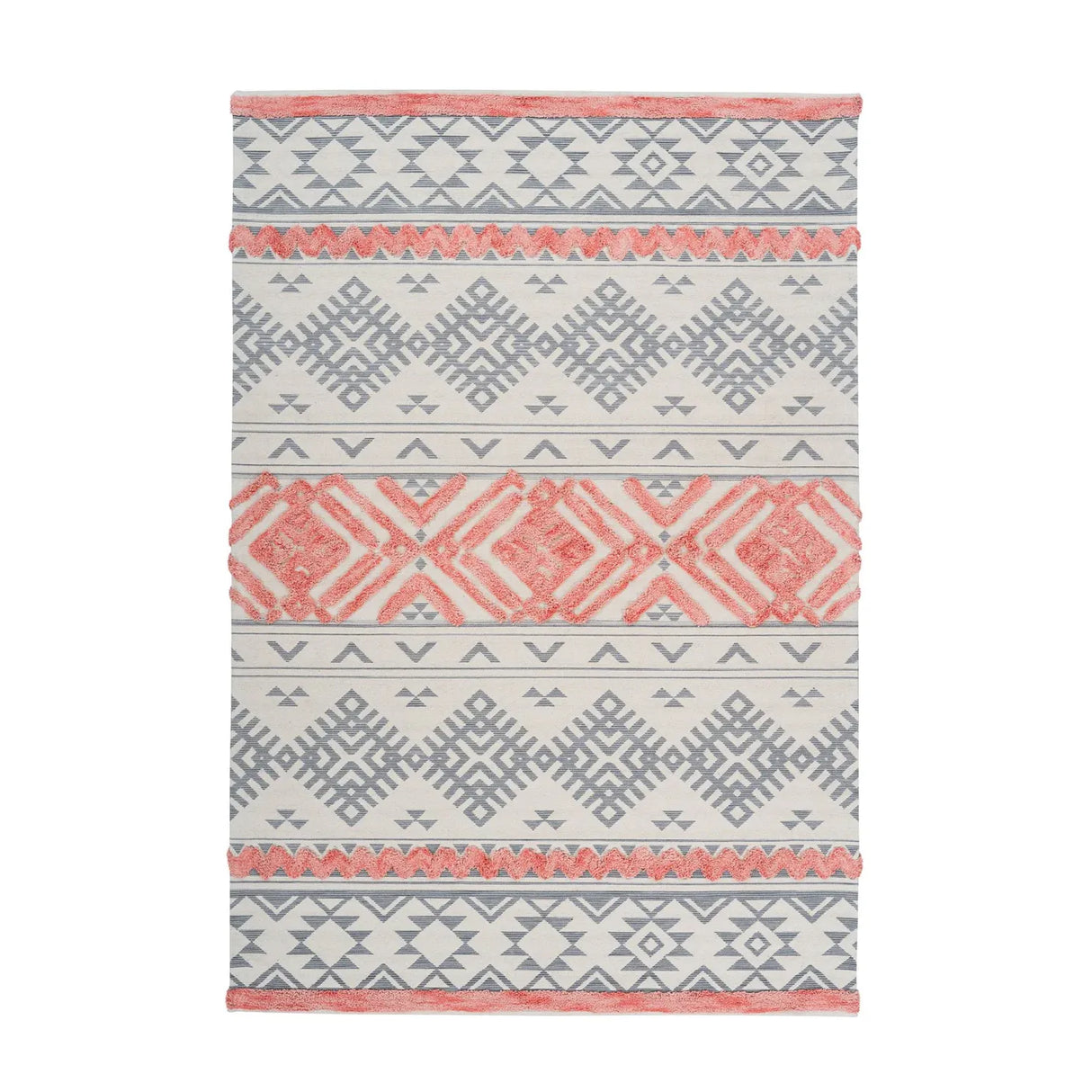 Carpet Flatweave Ethno Cotton Grey Apricot – Ethnie 225 | Kayoom