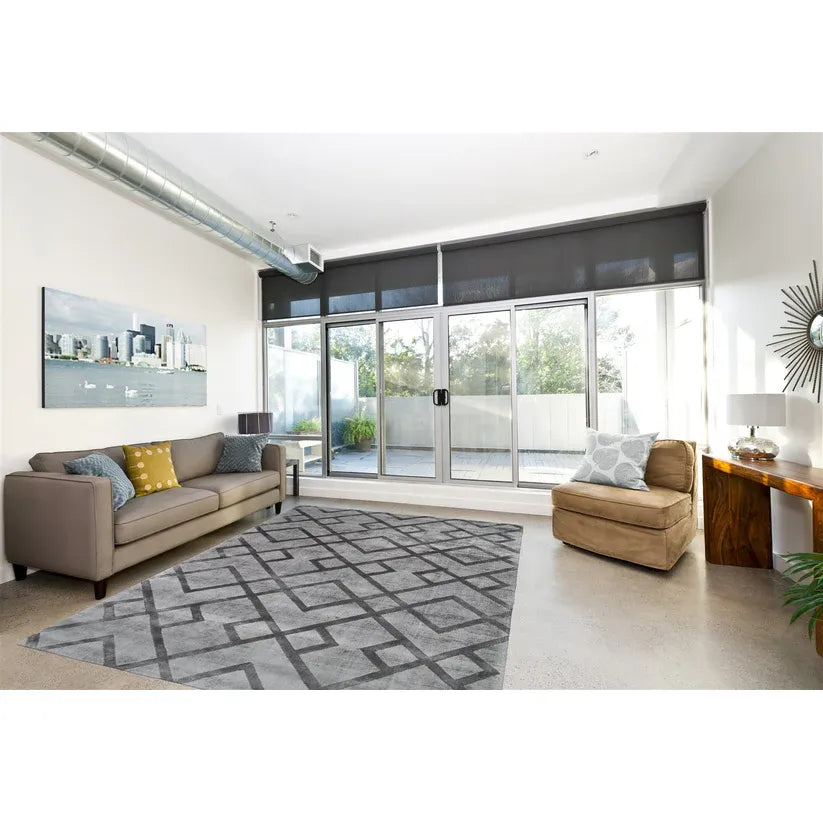 Teppich – Graue Farbgebung, Melierte Struktur, Weicher Viskoseflor, 290 cm - Luxury 310 | Kayoom