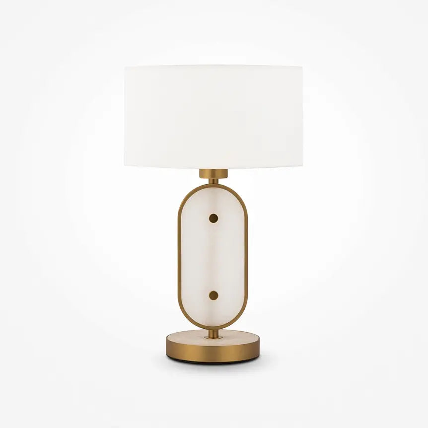 Table Lamp Brass Metal, Natural Stone Accent & Integrated LED – Marmo | Maytoni