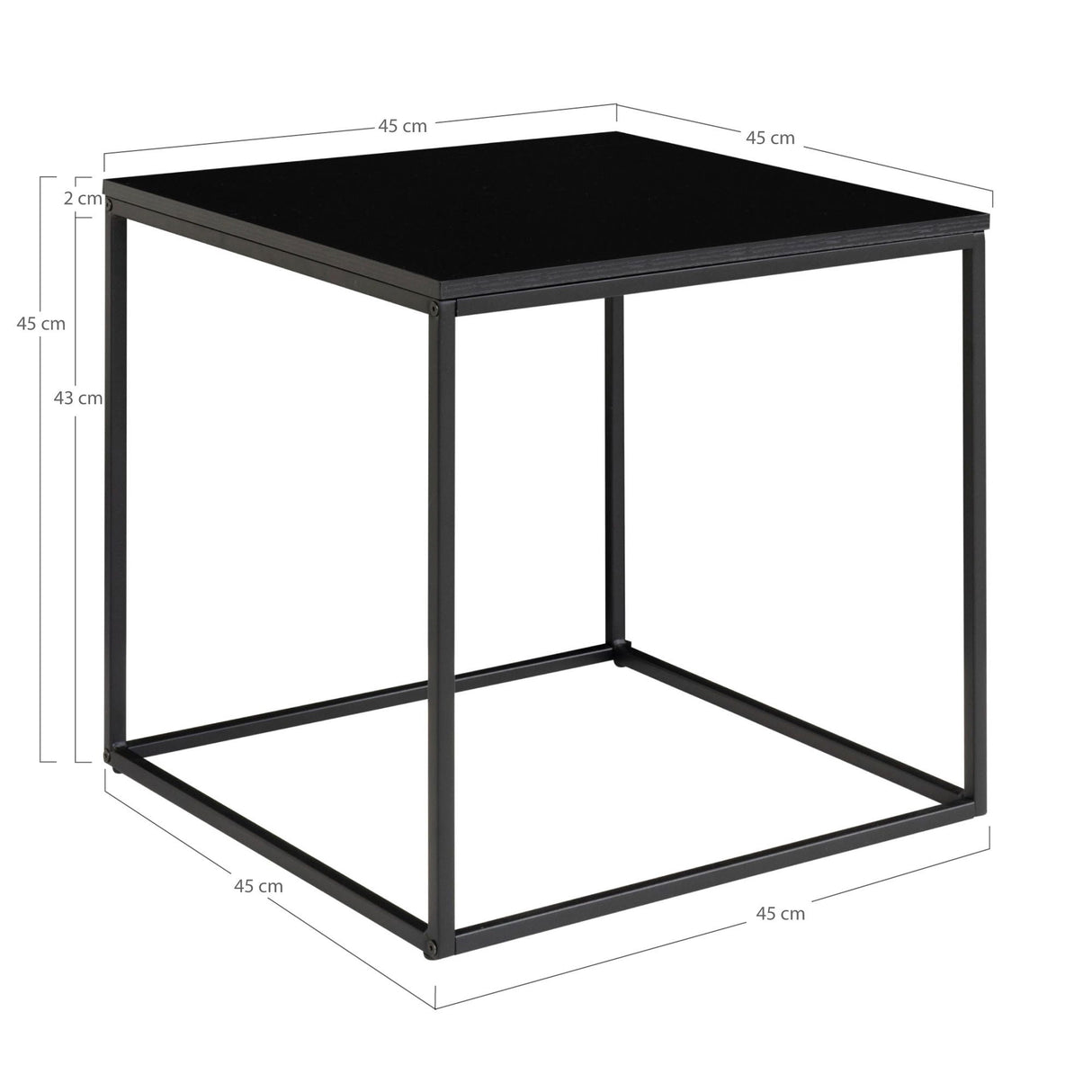 Side table – Black metal, Black top, Minimalist Nordic – Vita | House Nordic