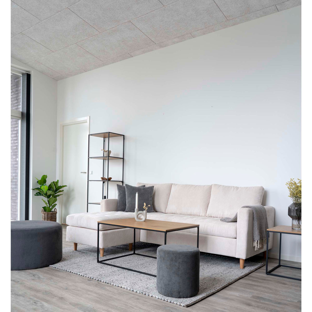 Coffee Table – Black Legs, Marble Look, Scandinavian Design – Vita | House Nordic