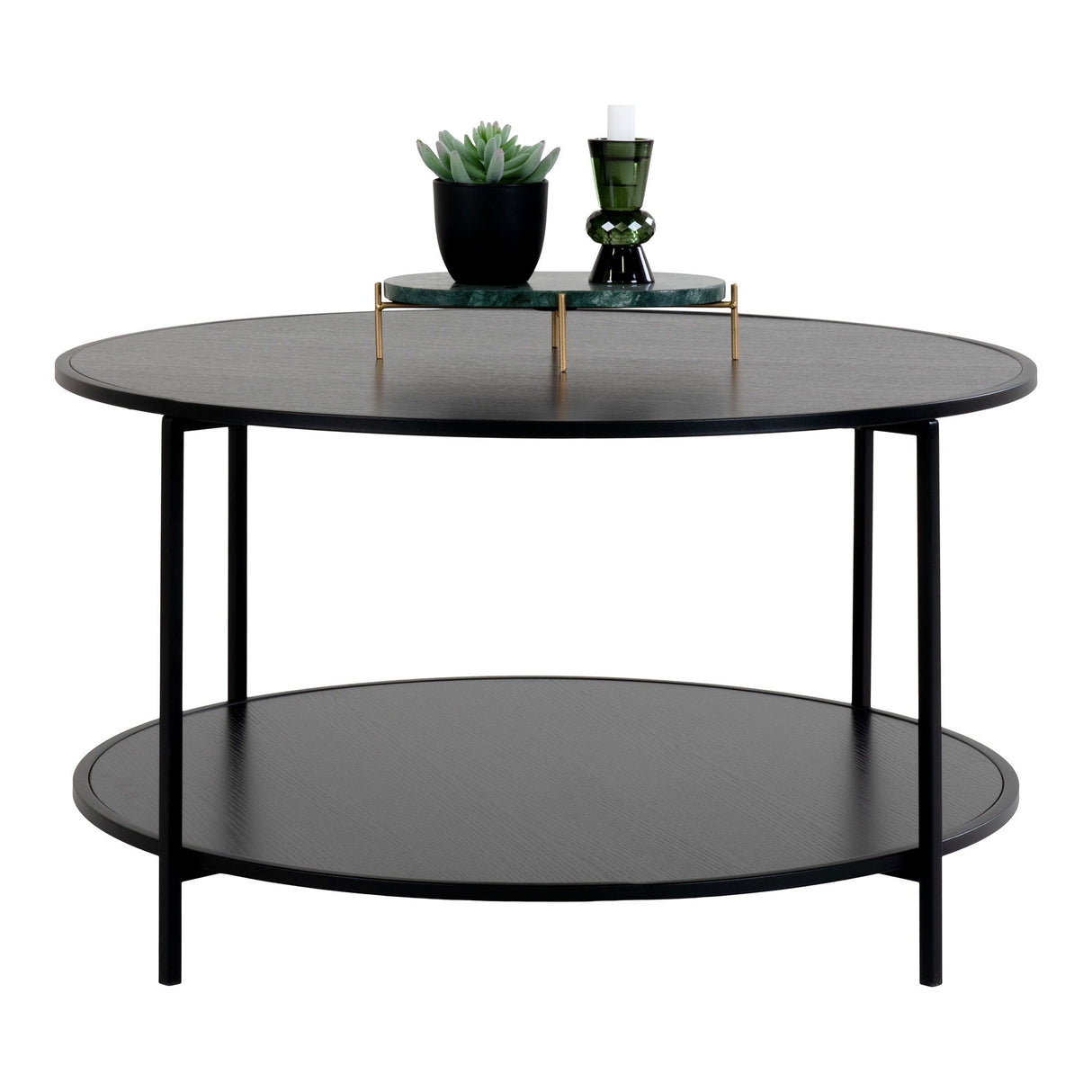 Couchtisch – Schwarzer Stahl, 2 Ablagen, 45cm hoch - Vita | House Nordic