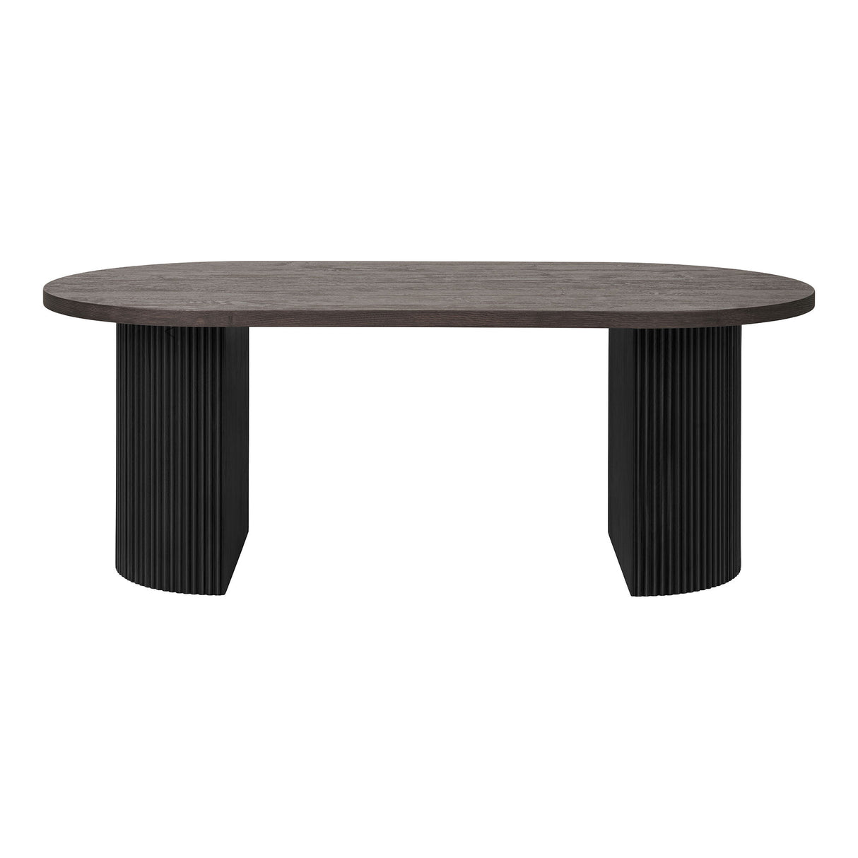Couchtisch – Dunkelbraun, Rillenbeine, 45cm hoch - Boavista | House Nordic