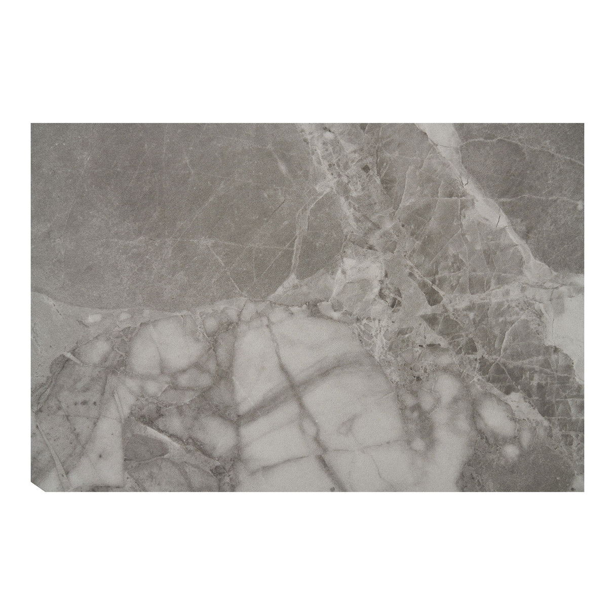 Coffee table - Grey-black marble look, black metal frame, round shape - Brito | House Nordic