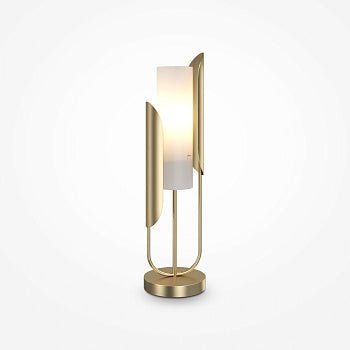Tischleuchte Goldfarbener Metallrahmen Satinierter Zylindrischer Glasschirm & Modernes Design – Cipresso | Maytoni - Esszett Luxury | Stilvolles Wohnen mit Charakter