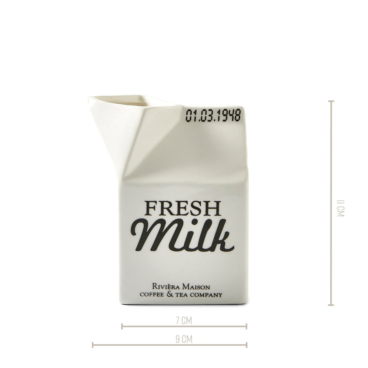 Milchkännchen Porzellan Weiß, Spülmaschinen - & Mikrowellengeeignet – Carton Milk Jar | Rivièra Maison - Esszett Luxury | Stilvolles Wohnen mit Charakter