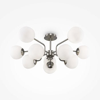 Pendelleuchte mit Mattglas - Kugeln und Nickel - Finish im modernen Design – Erich | Maytoni - Esszett Luxury | Stilvolles Wohnen mit Charakter