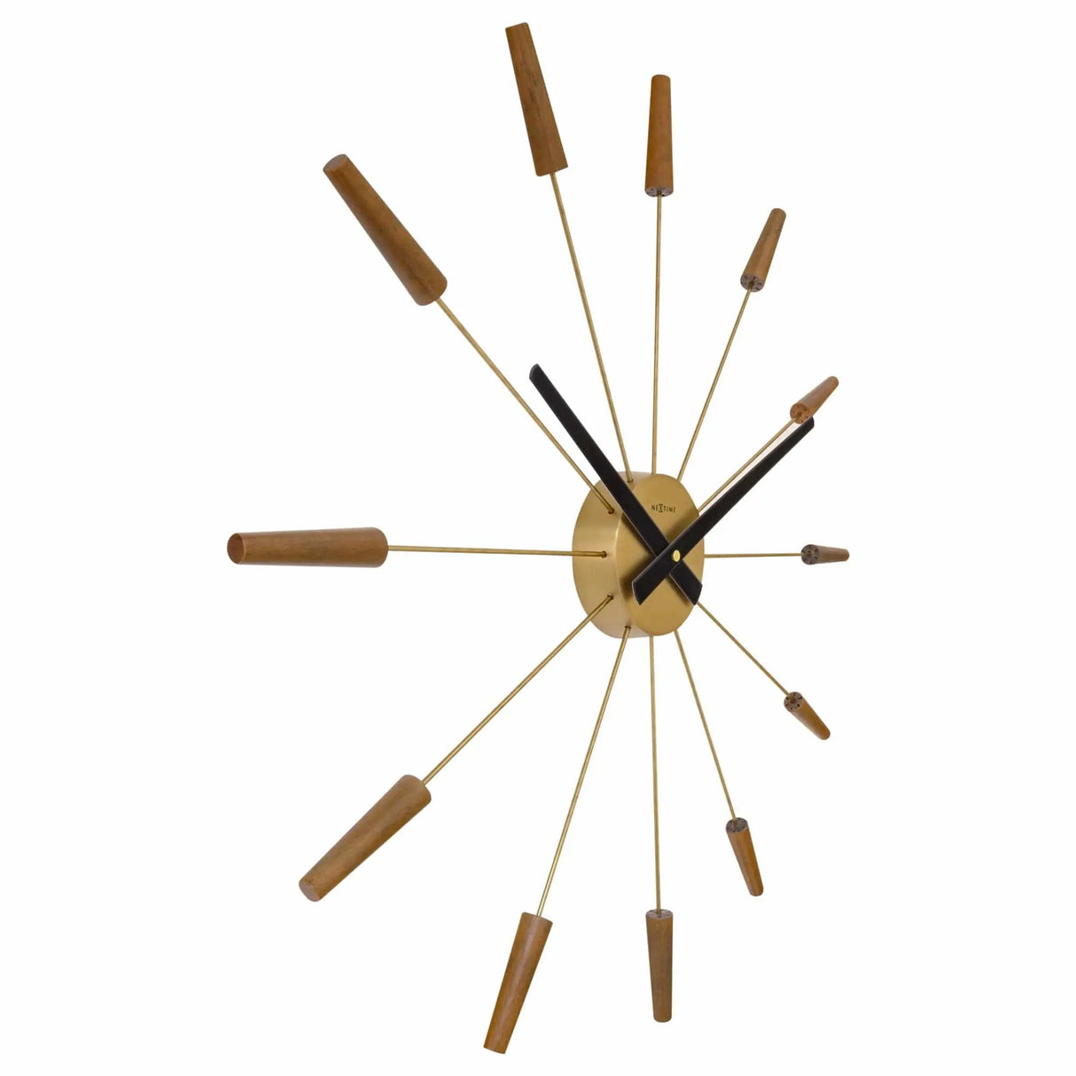 Wanduhr – Walnussholz, Stahlstifte, Stilles Werk - Plug Inn | NeXtime
