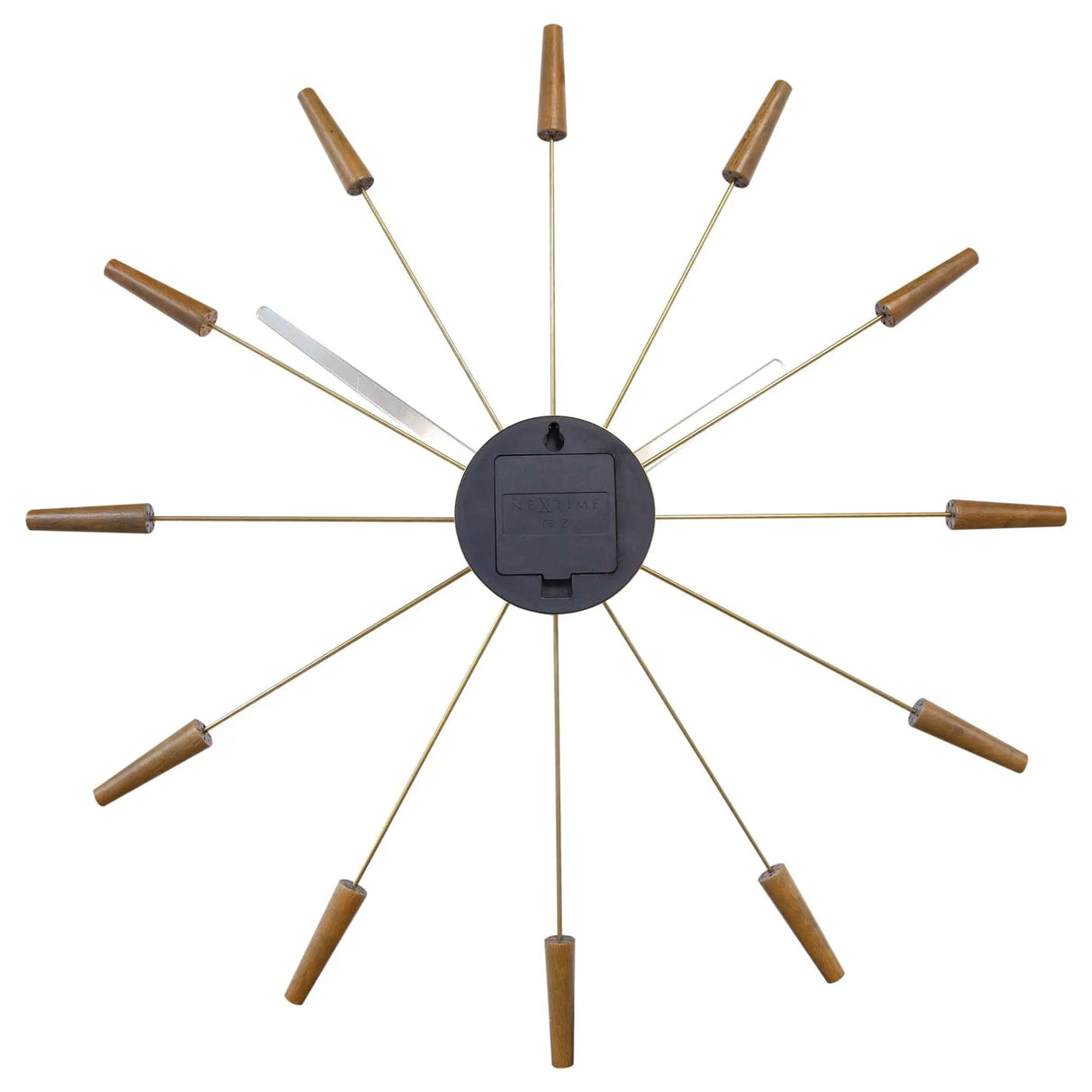 Wanduhr – Walnussholz, Stahlstifte, Stilles Werk - Plug Inn | NeXtime