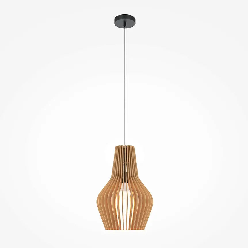 Oak Pendant Lamp 5-Layer Plywood Modern Design & Integrated LED – Roots | Maytoni