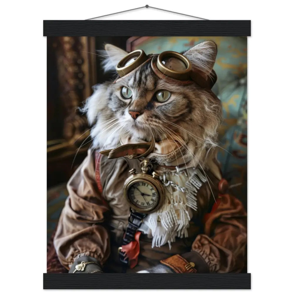 Schulposter – Ragamuffin Katze, Steampunk-Outfit, Brille | St Tropez Art