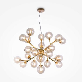 Pendelleuchte mit goldfarbenem Metallrahmen und bernsteinfarbenen Spiegelglas - Schirmen im modernen Design – Dallas | Maytoni - Esszett Luxury | Stilvolles Wohnen mit Charakter