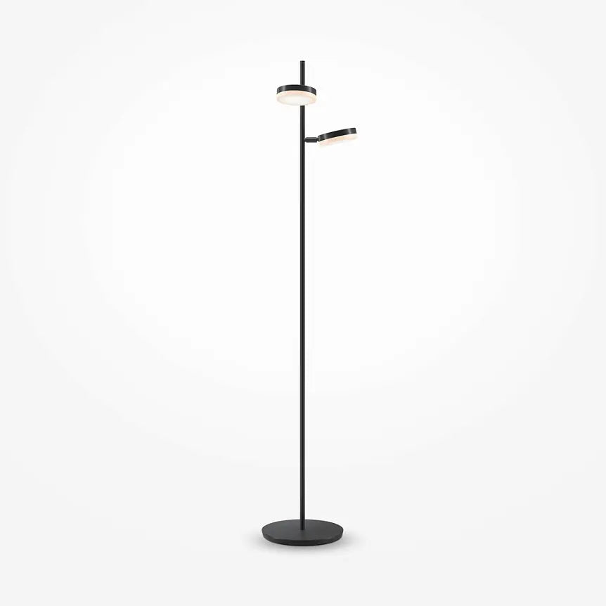 Floor Lamp Black Joint Design with Two Lights & White Frosted Diffuser & Integrated LED – MOD070FL‑L12B3K | Maytoni