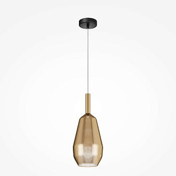 Pendelleuchte Verspiegelter Gold - Glasschirm in geometrischer Form, Opalglas - Innenschirm & Schwarze Metallbasis – Duality | Maytoni - Esszett Luxury | Stilvolles Wohnen mit Charakter
