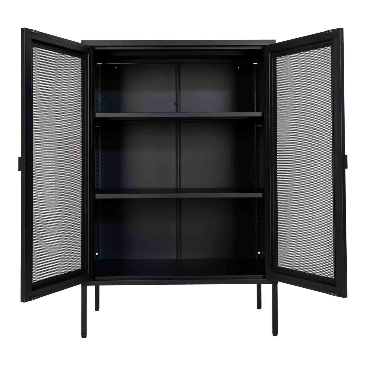 Display Cabinet – Steel Material, Mesh Doors, Black Colour, Industrial Airy – Melbourne | House Nordic