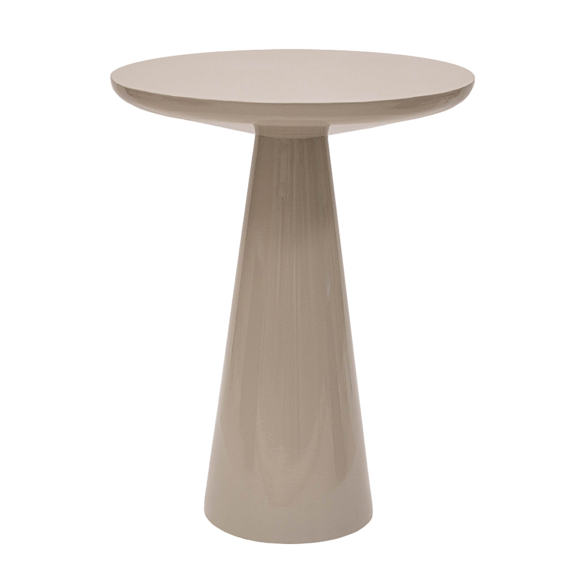 Beistelltisch – Metall Material, Glänzende Oberfläche, Beige Farbe - Lea | Kick Collection