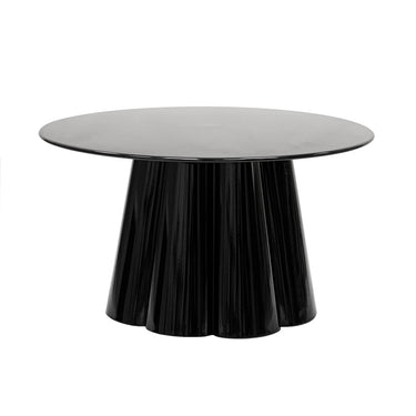 Side Table Sculptural Wave Design Round Premium Surface High-Quality Glossy Metallic Look L – Ida | Kick Collection